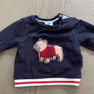 Jacadi Navy Blue Sweater with Dog Patch